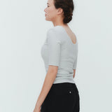 Shoulder Pad Lame Half Sleeve Tee