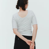 Shoulder Pad Lame Half Sleeve Tee