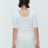 (yori) Shoulder Pad Half Sleeve Tee