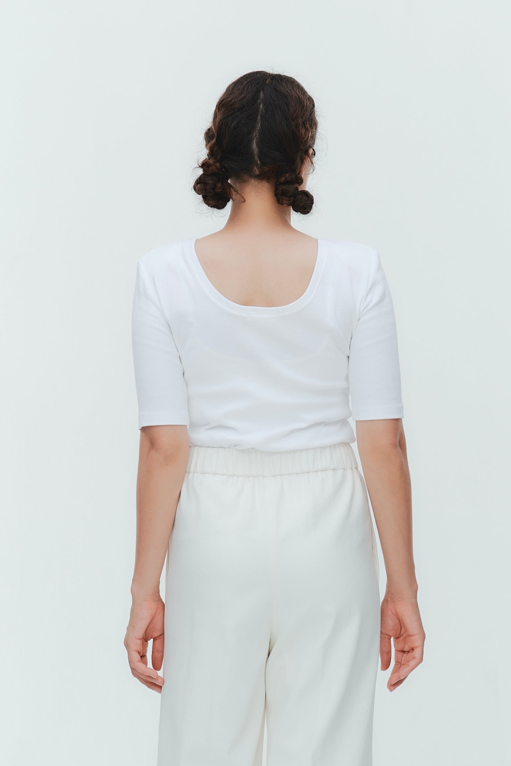 (yori) Shoulder Pad Half Sleeve Tee