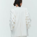 (yori) Dry Oxford Ribbon Sleeve Jacket