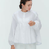 Bi-Color Gathered Blouse