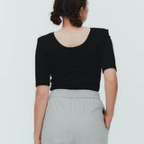 (yori) Shoulder Pad Half Sleeve Tee