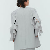 (yori) Dry Oxford Ribbon Sleeve Jacket