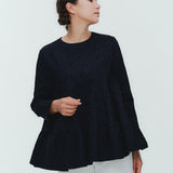 Floral Jacquard Tiered Blouse