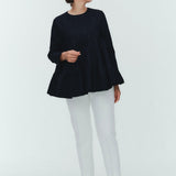 Floral Jacquard Tiered Blouse