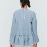 Floral Jacquard Tiered Blouse