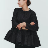 Floral Jacquard Tiered Blouse