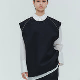 (shirocon) Back Ribbon Over Gilet