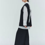 (shirocon) Back Ribbon Over Gilet