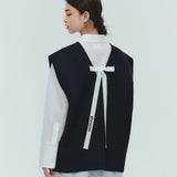 (shirocon) Back Ribbon Over Gilet
