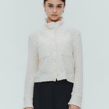 (shirocon) Shirring Flower Cardigan