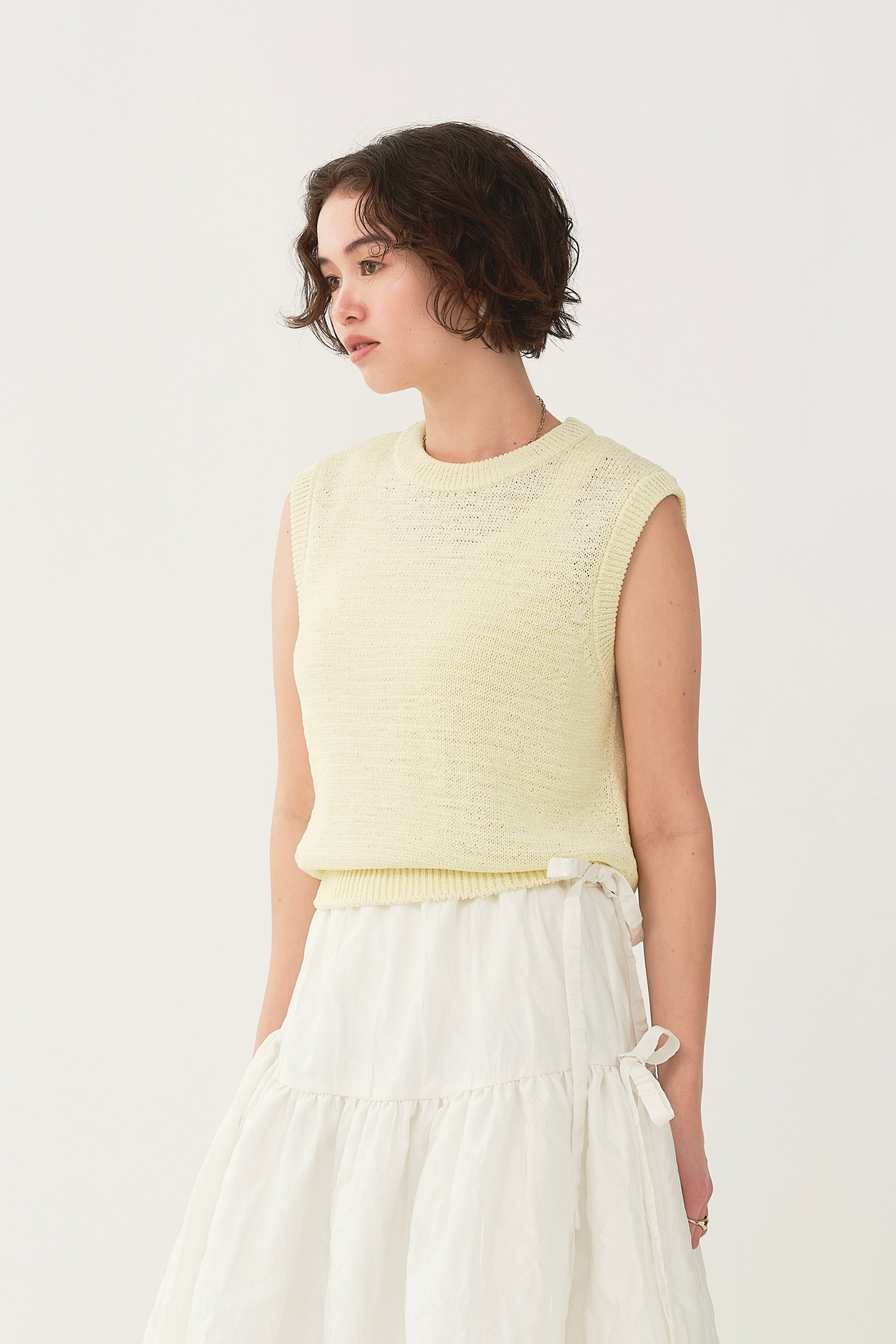 Tape Yarn Back Open Knit