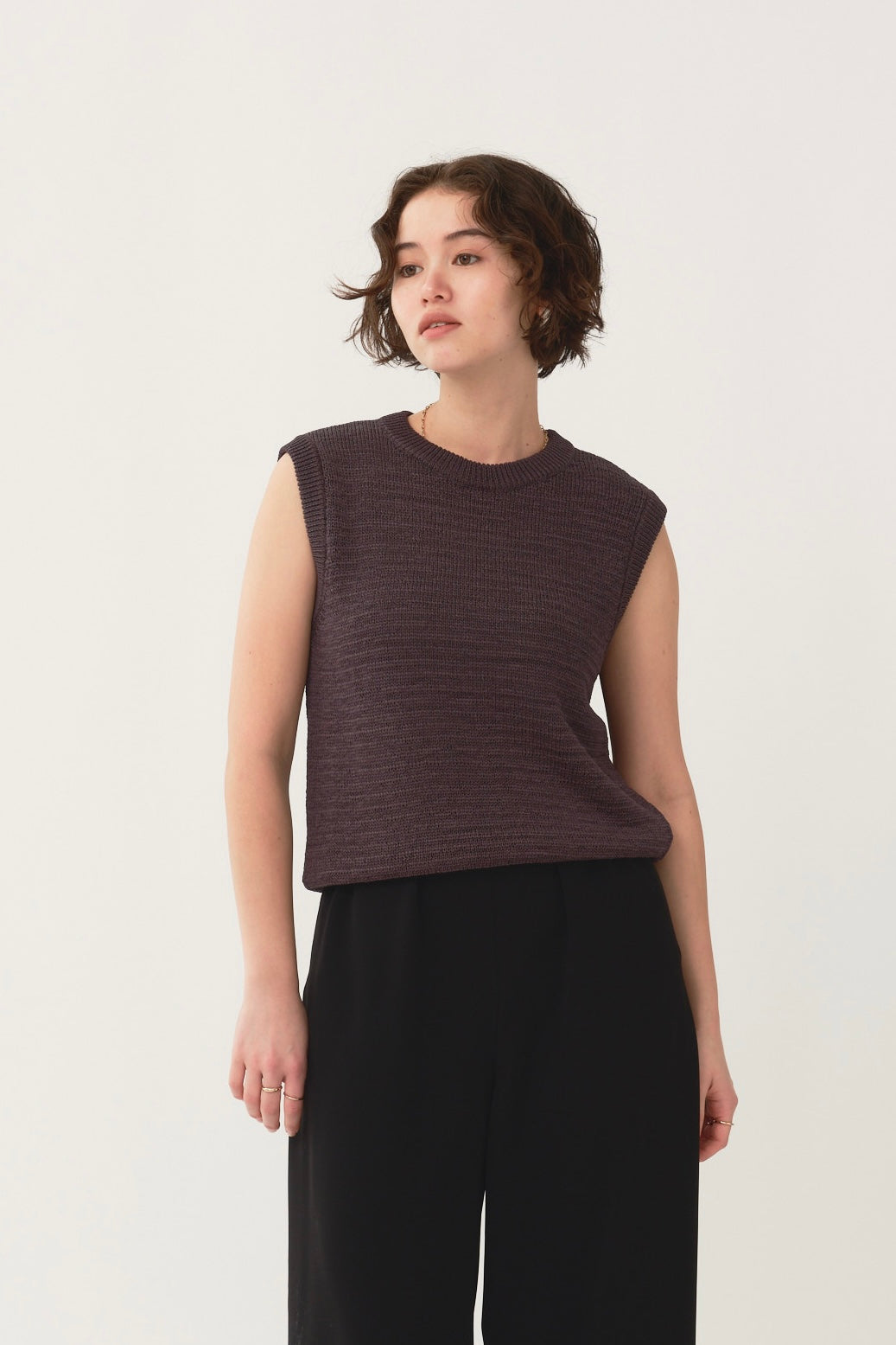 Tape Yarn Back Open Knit