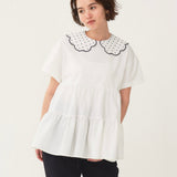 Dot Scallop Tiered Top