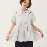 Dot Scallop Tiered Top