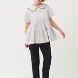 Dot Scallop Tiered Top