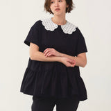 Dot Scallop Tiered Top