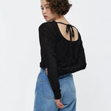 Sheer Velour Backless Tee