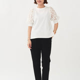 Lilac Jacquard Puff Sleeve Top