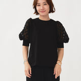 Lilac Jacquard Puff Sleeve Top