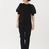 Lilac Jacquard Puff Sleeve Top