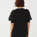 Lilac Jacquard Puff Sleeve Top