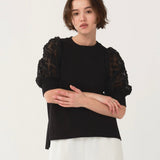 Lilac Jacquard Puff Sleeve Top