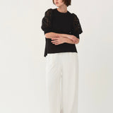 Lilac Jacquard Puff Sleeve Top