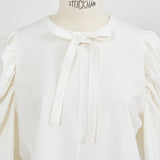Tuck Shoulder Handsome Blouse Check