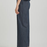 Marine Denim-Style Wide Pants