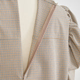 Tuck Shoulder Handsome Blouse Check