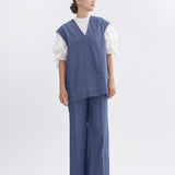 Heart Textured Cuff Ribbon Blouse