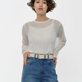 Sheer Velour Backless Tee