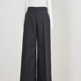 Gabardine Baggy Wide Pants