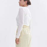 Cashmere Silk Sheer Ribbed Top