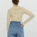 Back Open Turtleneck Cut-and-Sewn