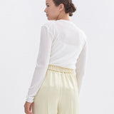 Cashmere Silk Sheer Ribbed Top