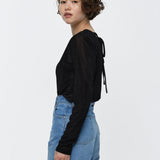 Sheer Velour Backless Tee