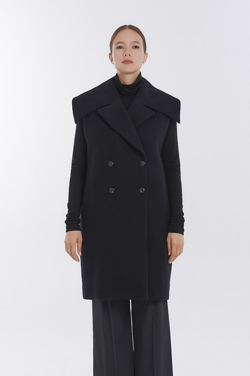 Puffy Big Collar Gilet