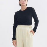 Cashmere Silk Sheer Ribbed Top