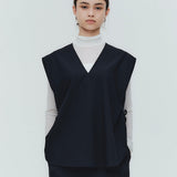 V-neck Ribbon Gilet