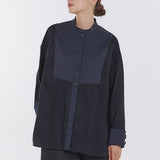 【shirocon】 Tuxedo Ribbon Blouse