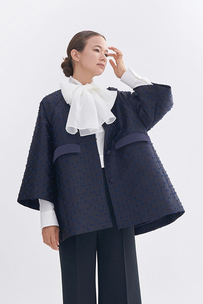 Ribbon Jacquard Tent Coat