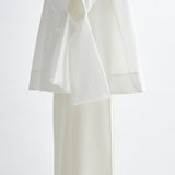 Heart Textured Cuff Ribbon Blouse