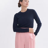 Cashmere Silk Sheer Ribbed Top