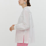 Back Ribbon Gathered Blouse