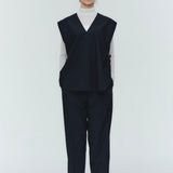 V-neck Ribbon Gilet