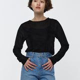 Sheer Velour Backless Tee