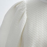 Heart Textured Cuff Ribbon Blouse